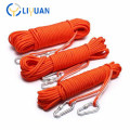 100% Polyester Braided Rock Climbing Rope with Hooks